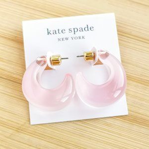 Kate Spade Adore-Ables Gold Huggies pink Earrings 🎉